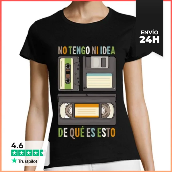 Camiseta Mujer Clásica No Tengo Ni Idea 80s 90s Retro Friki