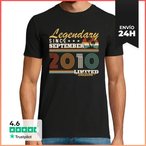 Camiseta Hombre Clásica Septiembre 2010 Vintage Cumpleaños Retro