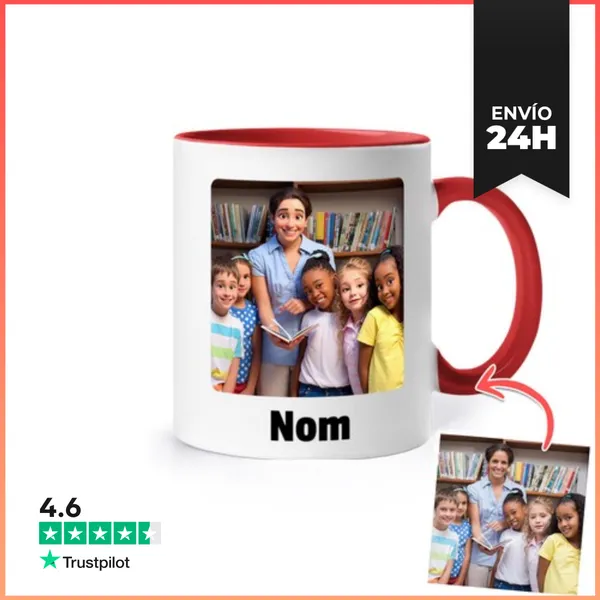 Taza De Colores Tassa Profes Ensenya Cuida Inspira Amb Foto I