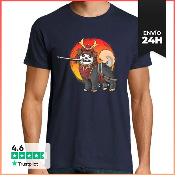 Camiseta Hombre Clásica Camiseta Hombre Akita Samurai LaTostadora
