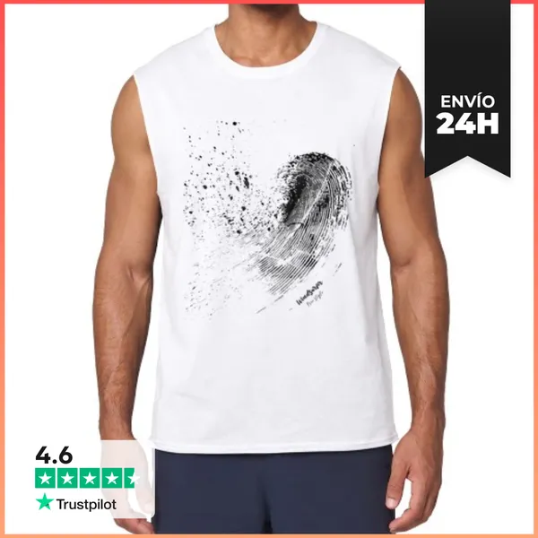 Camiseta Sin Mangas Windsurfer. Free Style. ByN LaTostadora