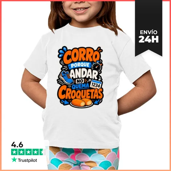 Camiseta Clásica Para Niños Corro Porque Andar No Quema Croquetas