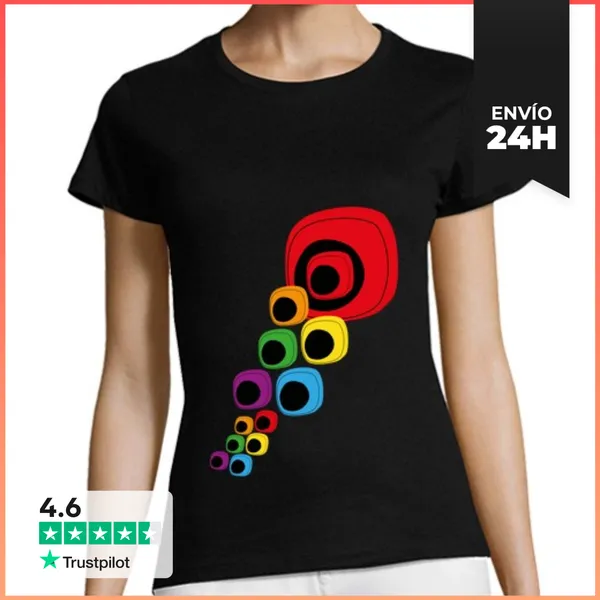 Camiseta Mujer Clásica Ojos De Colores LaTostadora