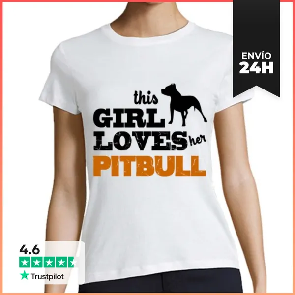 Camiseta Mujer Clásica Esta Chica Ama A Su Pitbull LaTostadora