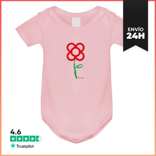 Body Bebé Flor Panot Barcelona Rojo LaTostadora