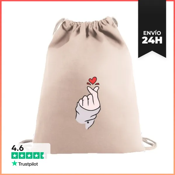 Mochila Saco Con Cuerdas Gesto De Saranghae Fc LaTostadora