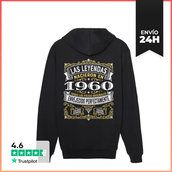Sudadera Unisex Con Capucha Las Leyendas Nacieron En 1960 Regalo