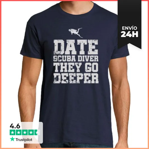 Camiseta Hombre Clásica Buzo Ir Más Profundo LaTostadora