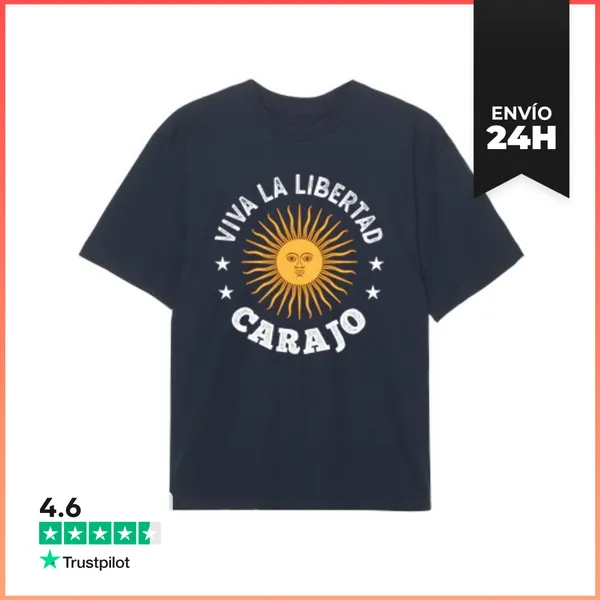 Camiseta Oversize VIVA LA LIBERTAD CARAJO SOL DE MAYO LaTostadora