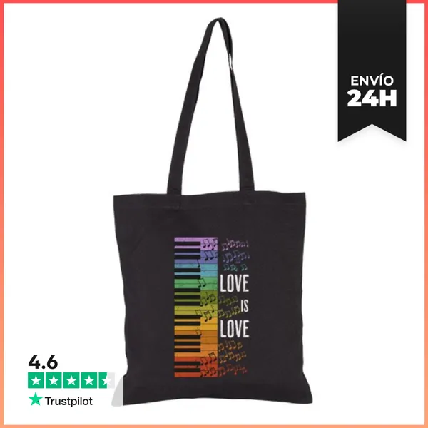 Bolsa De Tela El Amor Es Amor Piano Arcoiris LaTostadora