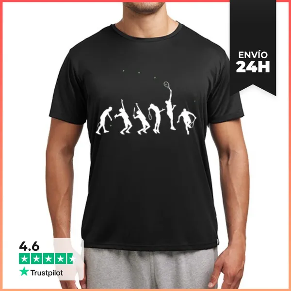Camiseta Deportiva Hombre Tenis Evolución Jugador Deporte Raqueta