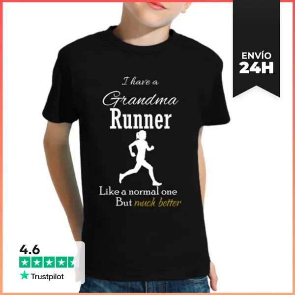 Camiseta Clásica Para Niños Yo Tengo Una Abuela Runner Como Una
