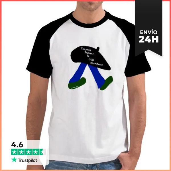 Camiseta Hombre, Estilo Béisbol TXAPELA BURUAN LaTostadora