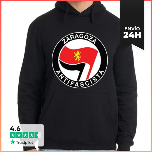 Sudadera Unisex Con Capucha Zaragoza Antifascista LaTostadora