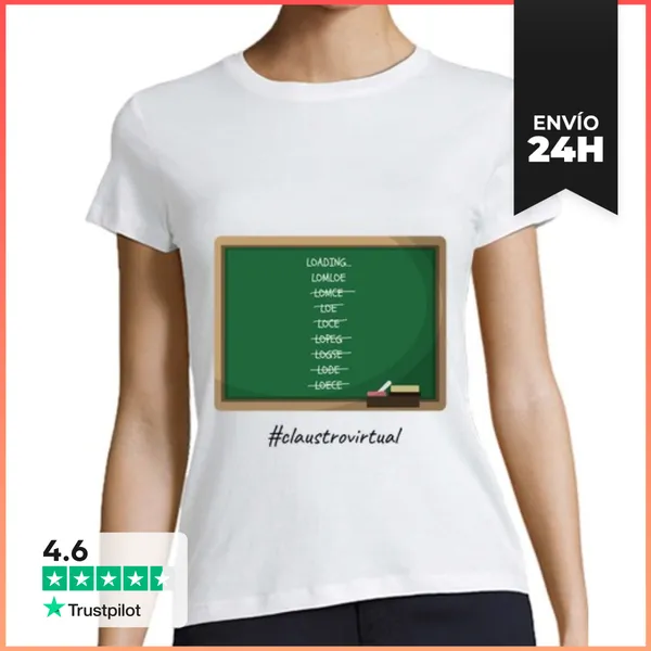 Camiseta Mujer Clásica Leyes Con Pizarra Negro LaTostadora