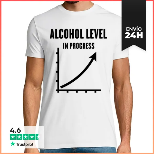 Camiseta Hombre Clásica Alcohol Level In Progress - Drinking Team