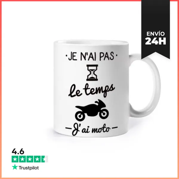 Taza No Hay Tiempo En Moto Motero LaTostadora