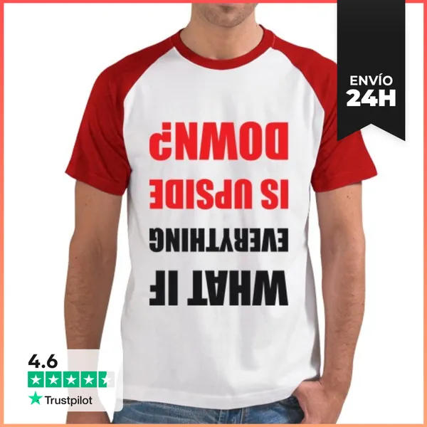 Camiseta Hombre, Estilo Béisbol Upside Down LaTostadora