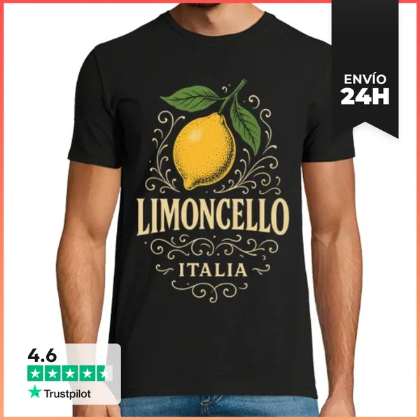 Camiseta Hombre Clásica Limoncello Italia Bebida Limón Alcohol