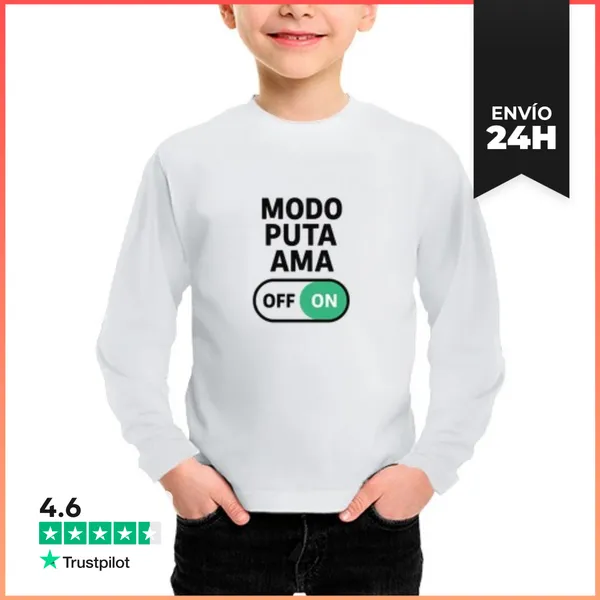 Camiseta Manga Larga Para Niños Puta Ama LaTostadora