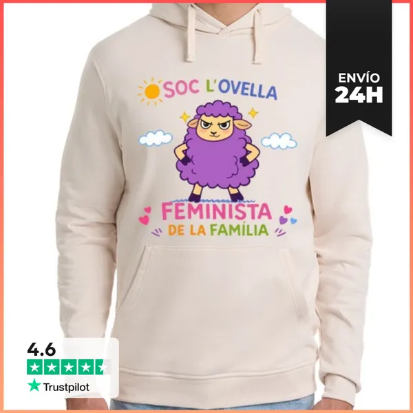 Sudadera Unisex Con Capucha Soc L Ovella Feminista De La Familia