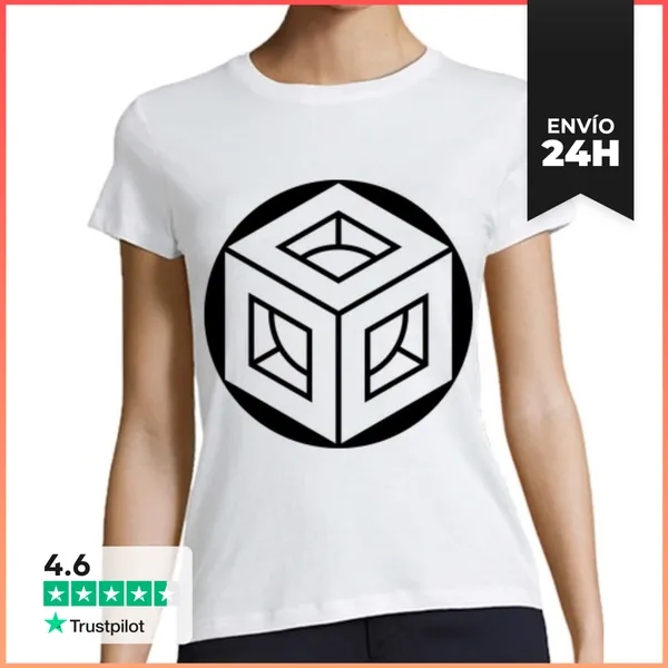 Camiseta Mujer Clásica Diseño De Círculo De Cultivo Del Cubo D