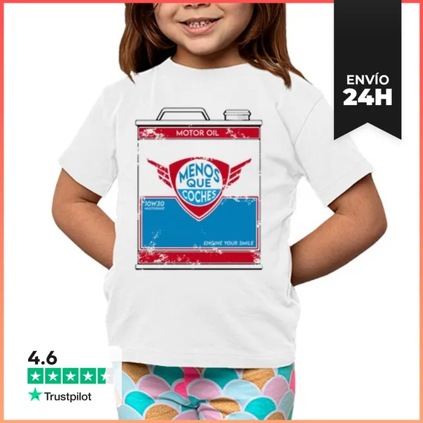 Camiseta Clásica Para Niños Lata MENOS QUE COCHES LaTostadora