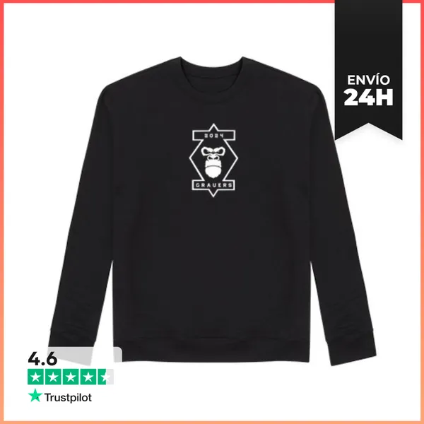 Sudadera Unisex Sudadera Grauers, Negra LaTostadora