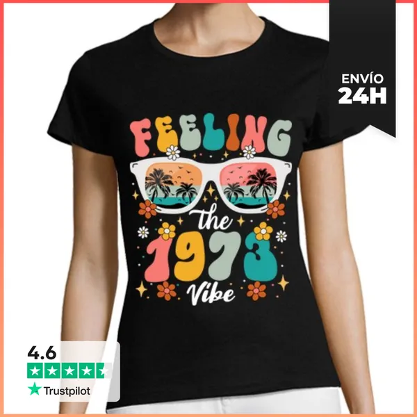 Camiseta Mujer Clásica Hija 1973 Mujer 50 Años Cumpleaños