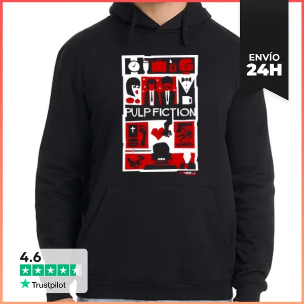 Sudadera Unisex Con Capucha Pulp Fiction (Saul Bass Style) 2