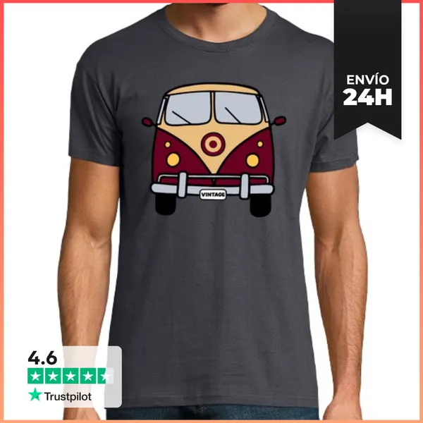 Camiseta Hombre Clásica Furgoneta Vintage LaTostadora