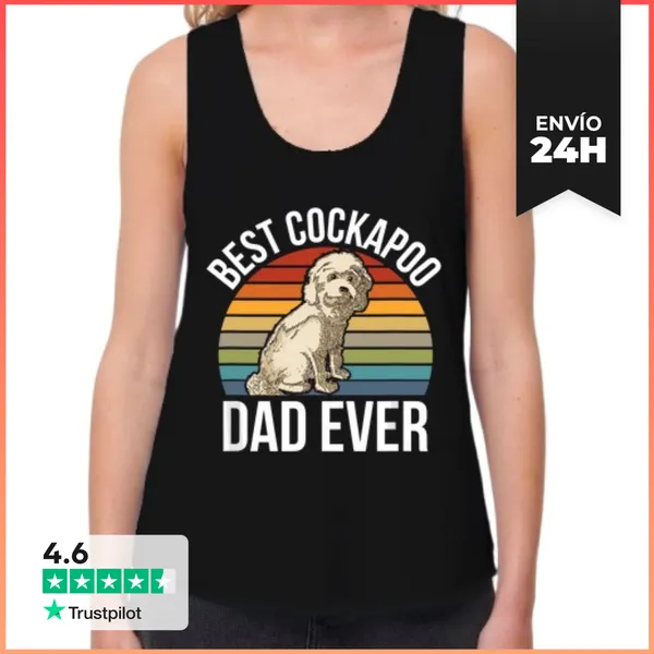 Camiseta Mujer Sin Mangas, Loose Fit Mejor Papá De Cockapoo De