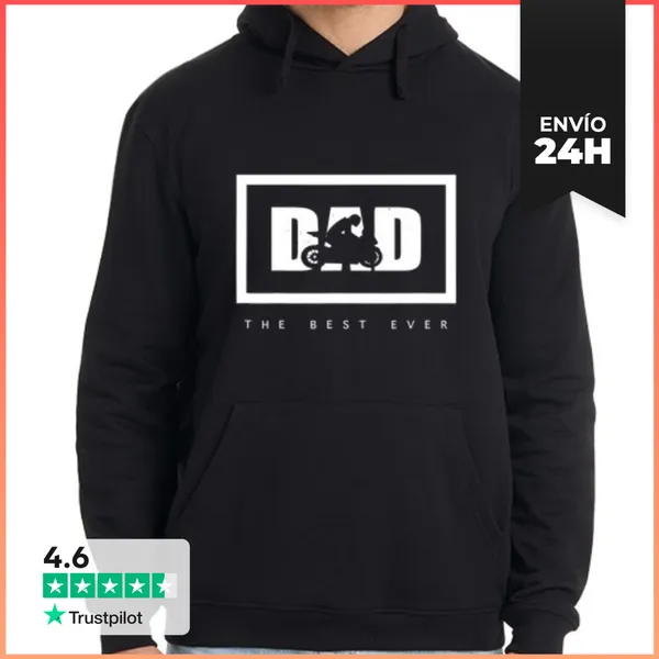 Sudadera Unisex Con Capucha Papá Motociclista El Mejor Biker De