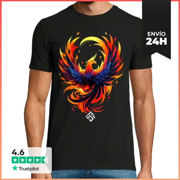 Camiseta Hombre Clásica Fuego Frío De Fénix LaTostadora