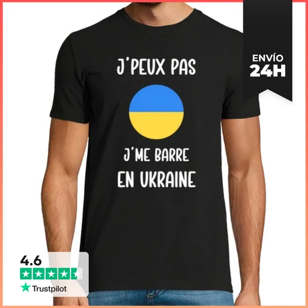 Camiseta Hombre Clásica No Puedo Me Voy A Ucrania LaTostadora