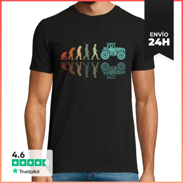 Camiseta Hombre Clásica Evolución Del Tractor LaTostadora