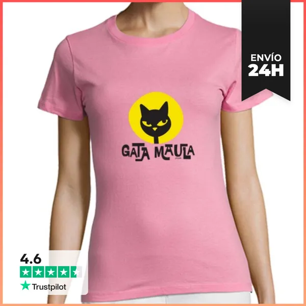 Camiseta Mujer Clásica Gata Maula LaTostadora