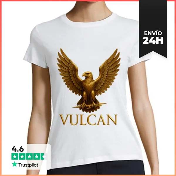 Camiseta Mujer Clásica Vulcan Águila Dorada Poder Fuerza Imperio
