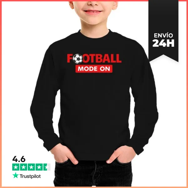 Camiseta Manga Larga Para Niños Modo Fútbol Activado LaTostadora