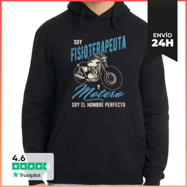 Sudadera Unisex Con Capucha Fisioterapeuta Y Motero LaTostadora