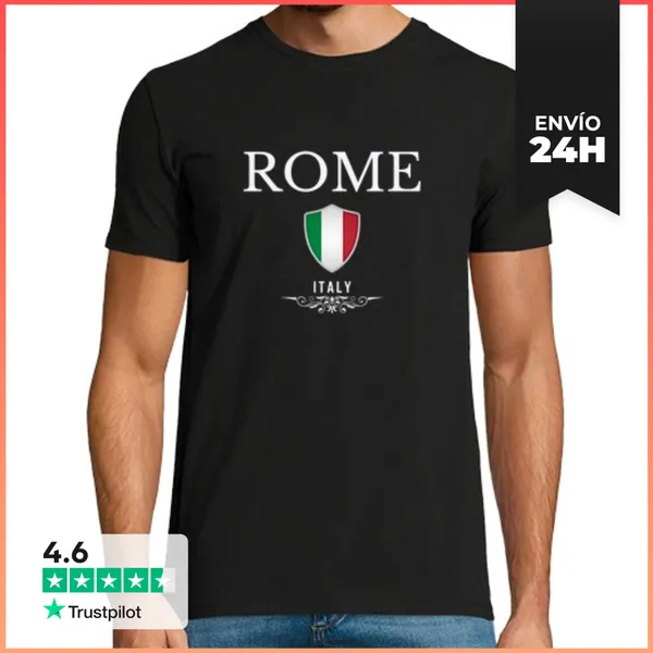Camiseta Hombre Clásica Amo Roma, Recuerdo De Roma LaTostadora