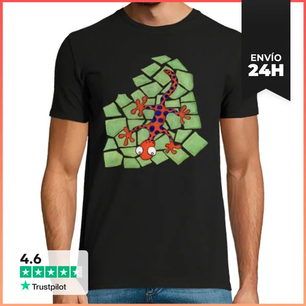 Camiseta Hombre Clásica Divertida Salamandra Naranja LaTostadora