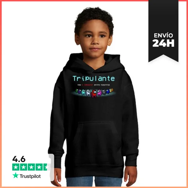 Sudadera Para Niños Con Capucha Tripulante, Among Us LaTostadora