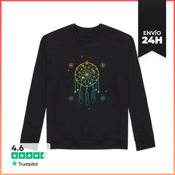 Sudadera Unisex Atrapasueños Indio Estrellas Místicas LaTostadora