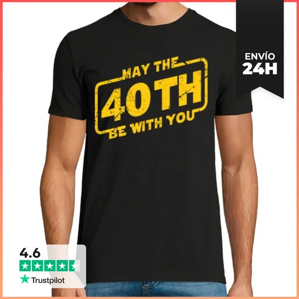 Camiseta Hombre Clásica May The 40th Be With You, 1985