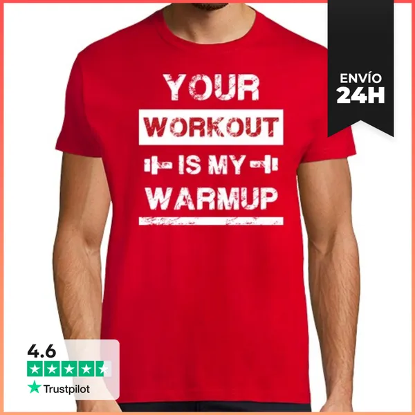 Camiseta Hombre Clásica Hombre, Manga Corta, Rojo, Calidad Extra