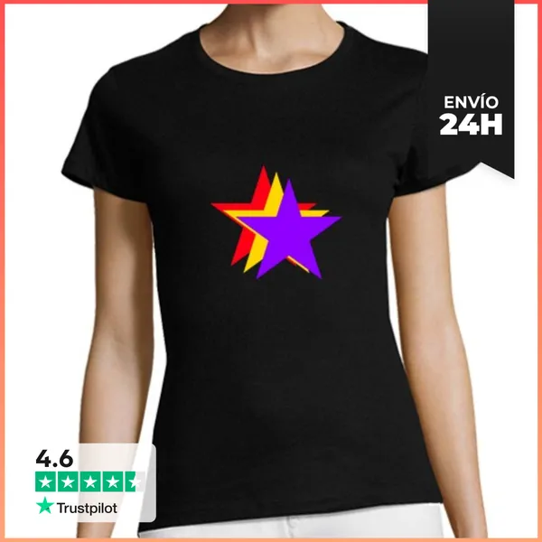 Camiseta Mujer Clásica Camiseta Chica Estrellas República
