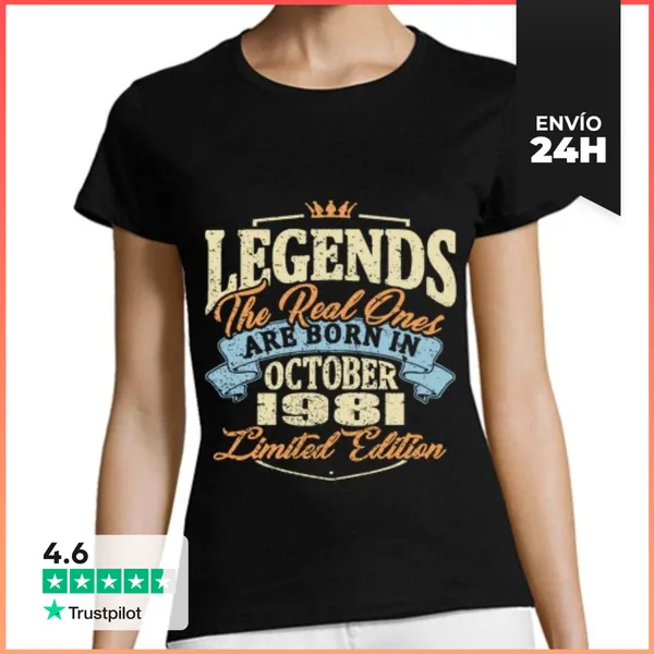 Camiseta Mujer Clásica Nacido En Octubre De 1981 LaTostadora