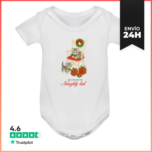 Body Bebé TOO CUTE FOR THE NAUGHTY LIST XMAS CATS LaTostadora