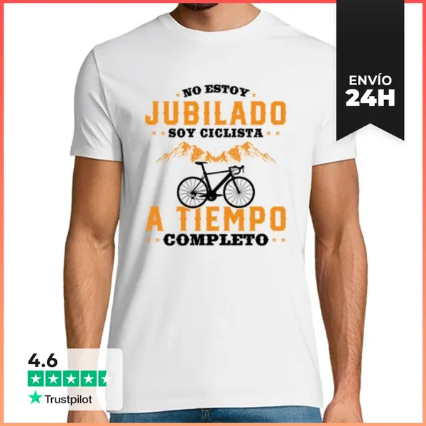 Camiseta Hombre Clásica Ciclista Bici Soy Ciclista A Tiempo